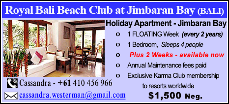 Royal Bali Beach Club at Jimbaran Bay - $1500